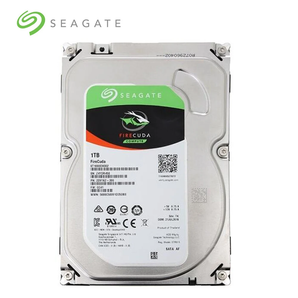 Жесткий диск Seagate 1 ТБ FireCuda Gaming SSHD (твердотельный гибридный диск) 7200 об/мин SATA 6