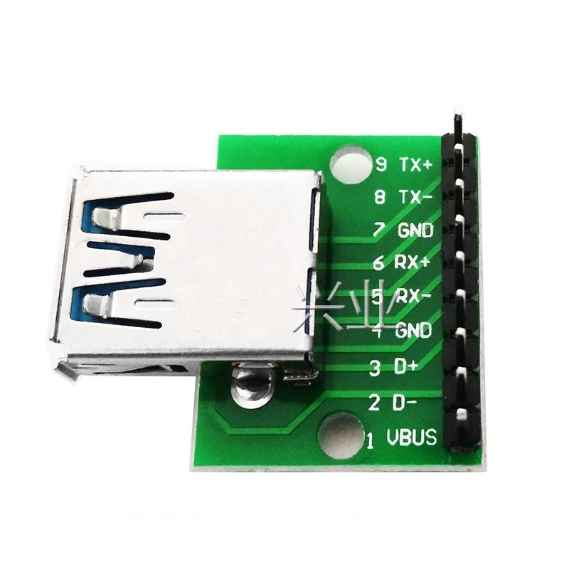 Adapter Female USB 3.0  to DIP transfer board with pins Straight and bent PCB board
