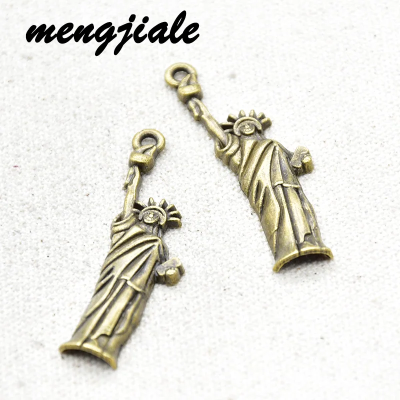 

10pcs Wholesale Antique Bronze Statue Charms Alloy Metal Pendants For DIY Handmade Jewelry Accessories Making 48*14mm