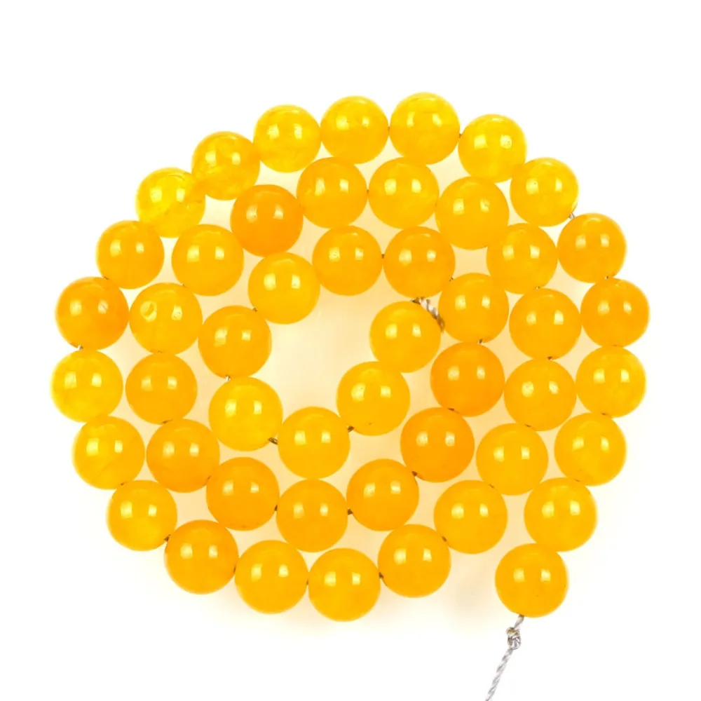 Бусины из натурального камня диаметром 15 дюймов круглые бусины чистого желтого