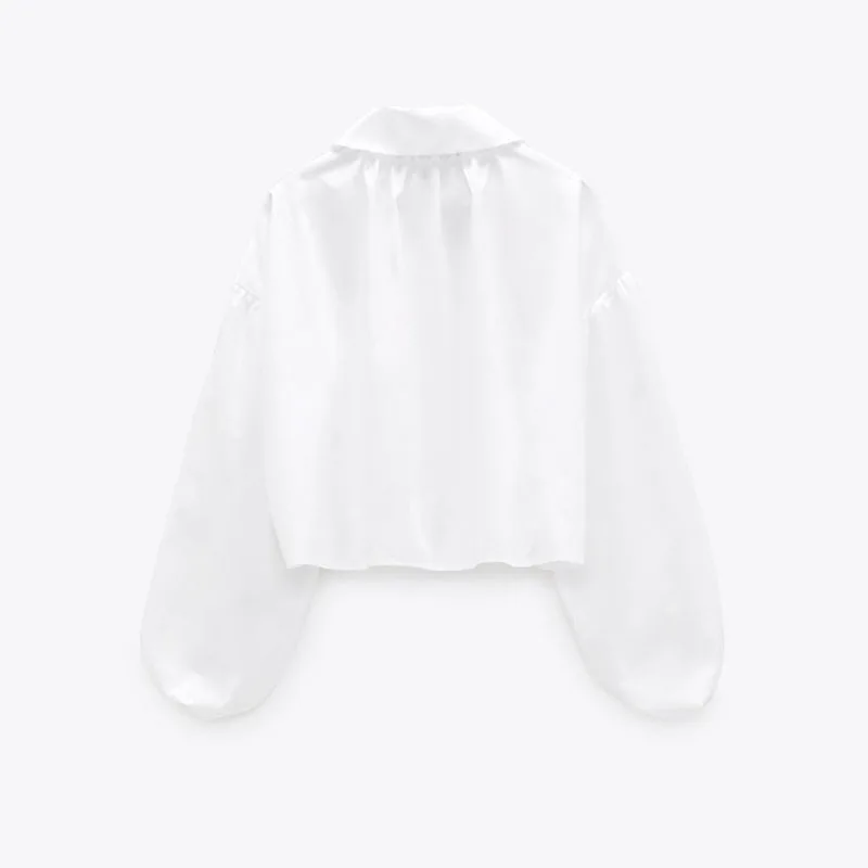 

Autumn 2021 New Women's French Shirt White Puffy Long Sleeve Spring and Autumn Top Plus Size Women Clothing Korea Shirt Blouse