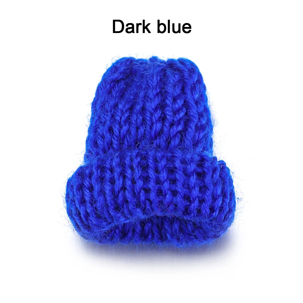 dark blue 10 шт. новая Маленькая вязаная шапка ручной работы для кукол DIY чехол для телефона украшение головной убор одежда игрушка ребенок ручной Скрапбукинг искусство - Цвет: dark blue