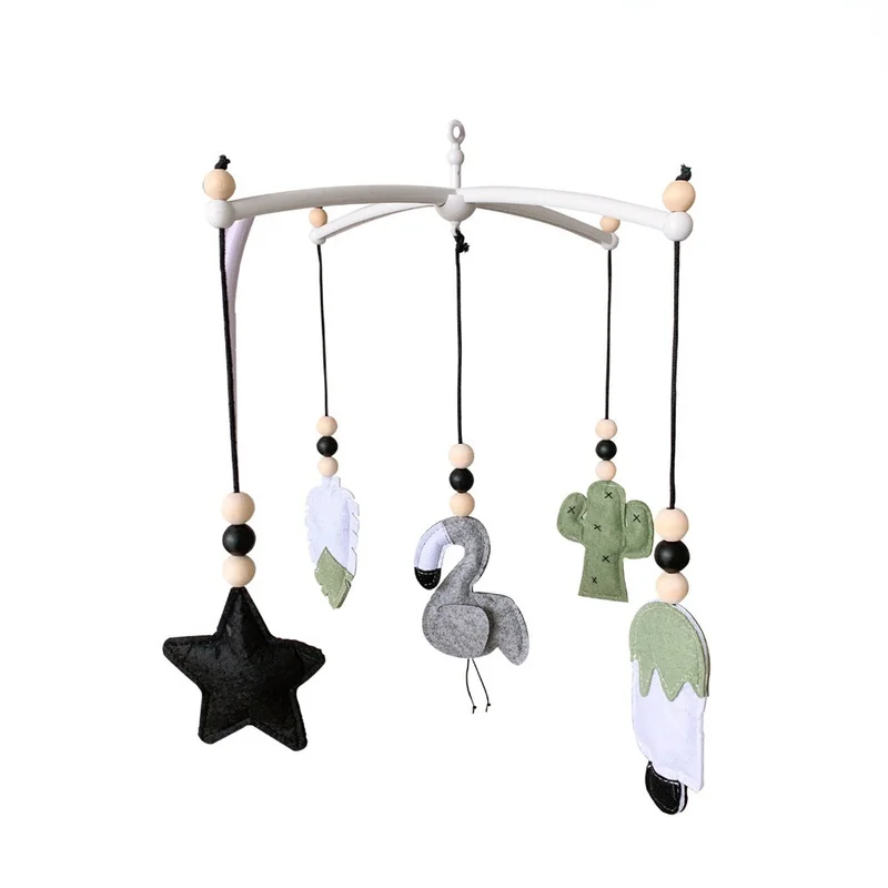 Baby room Decoration Hanging Rotating Toys Unicorn Flamingo Felt Wind Chimes Movable Ornaments Children's Room Ornaments