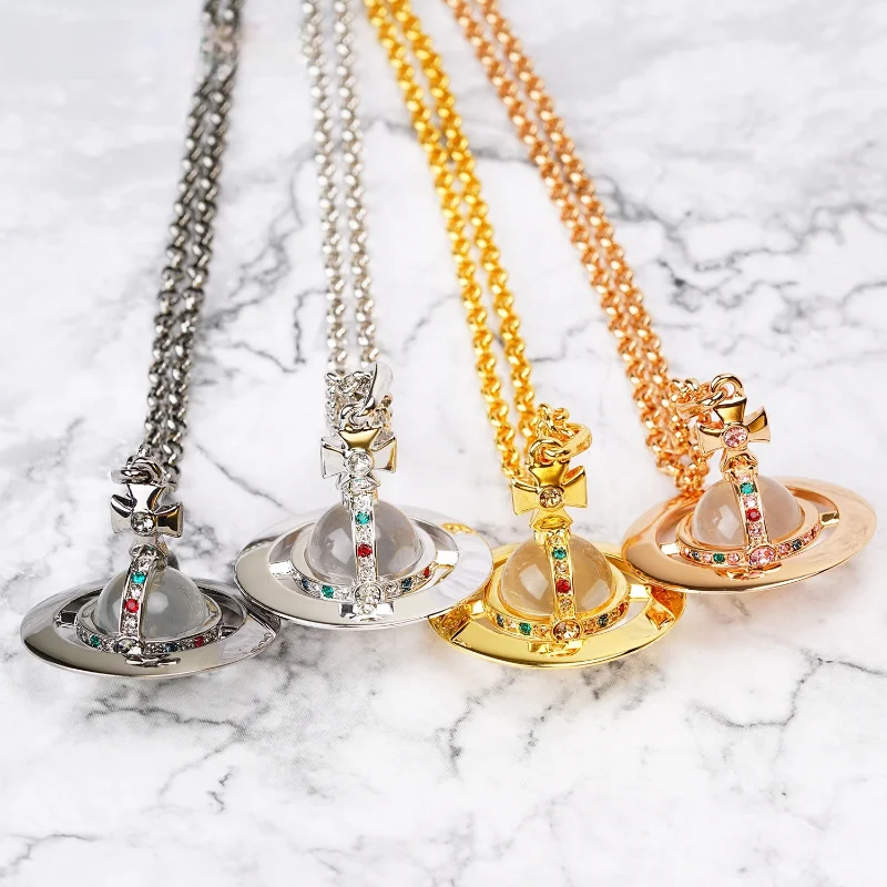 

trend a girl store 3D three-dimensional small planet pendant, sweater chain necessary for attending the reception fox charm
