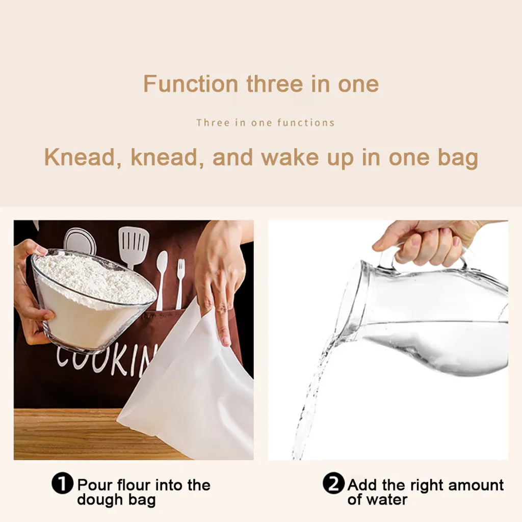 Силиконовые тесто сумка с тройной защитой замешивания теста Пособия по