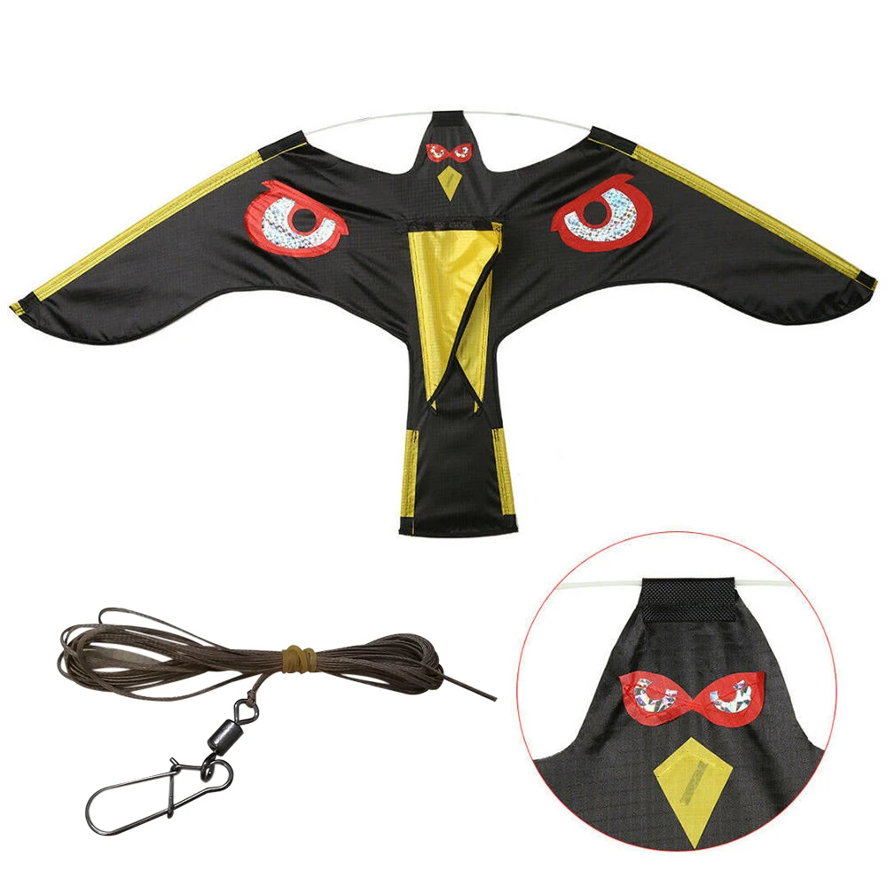 Black Flying Hawk Kite Bird Scarer For Garden Scarecrow Yard House Home Decor Singer | Repellents