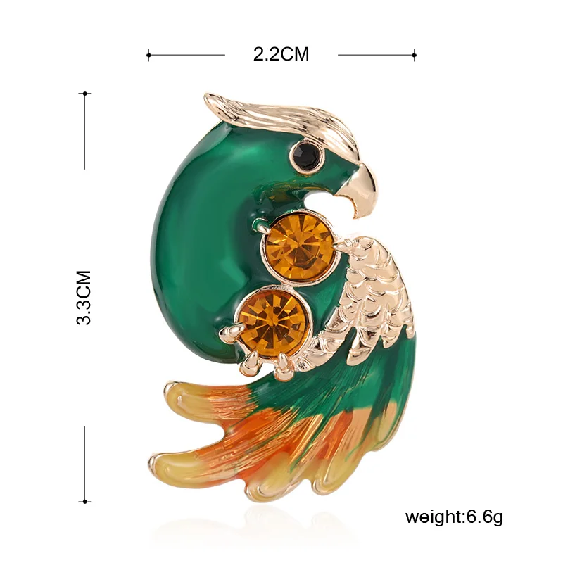 Женская эмалированная брошь Funmor повседневная в форме птицы с кристаллами