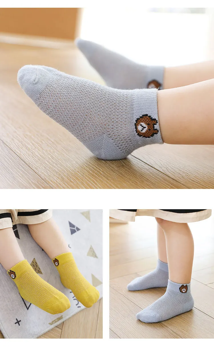 

5pair/lot Summer Baby Socks Spring Mesh Boys Girls Cartoon Socks Cotton Cartoon 1-12year Children Kids Socks Baby Boy Stuff