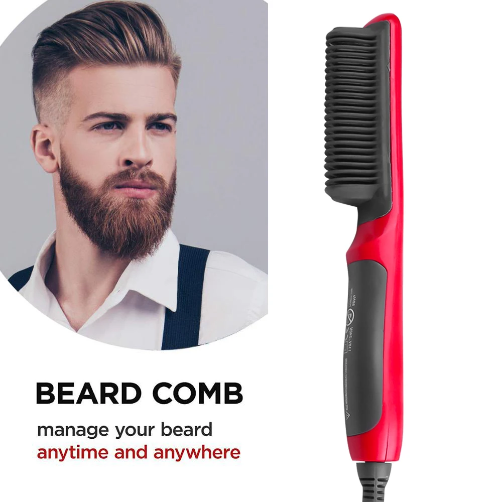 Multifunctional Beard Straightener Styler Brush Curler Electric Straightener Hot Comb Hair Care Machine Heat Hair Ceramic Men #8