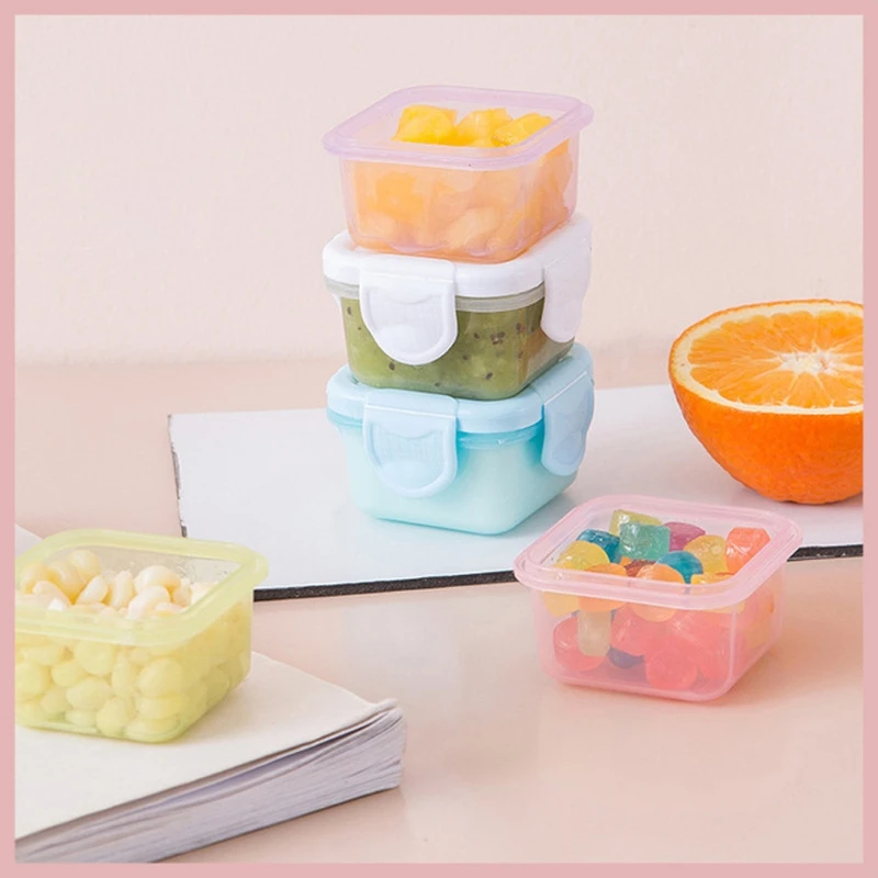 

4 Pcs BPA Free Baby Food Storage Containers Baby Milk Powder Container Kids Snack Box Portable Food Freezer Fresh Cup 60 ml