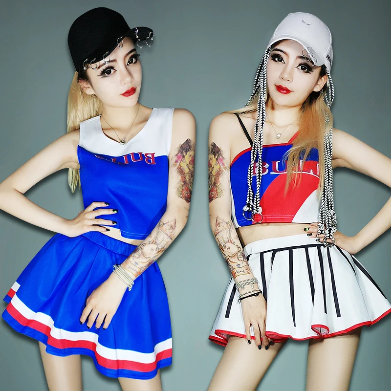 Женский костюм в стиле хип-хоп сценический наряд для женщин Болельщицы футбола