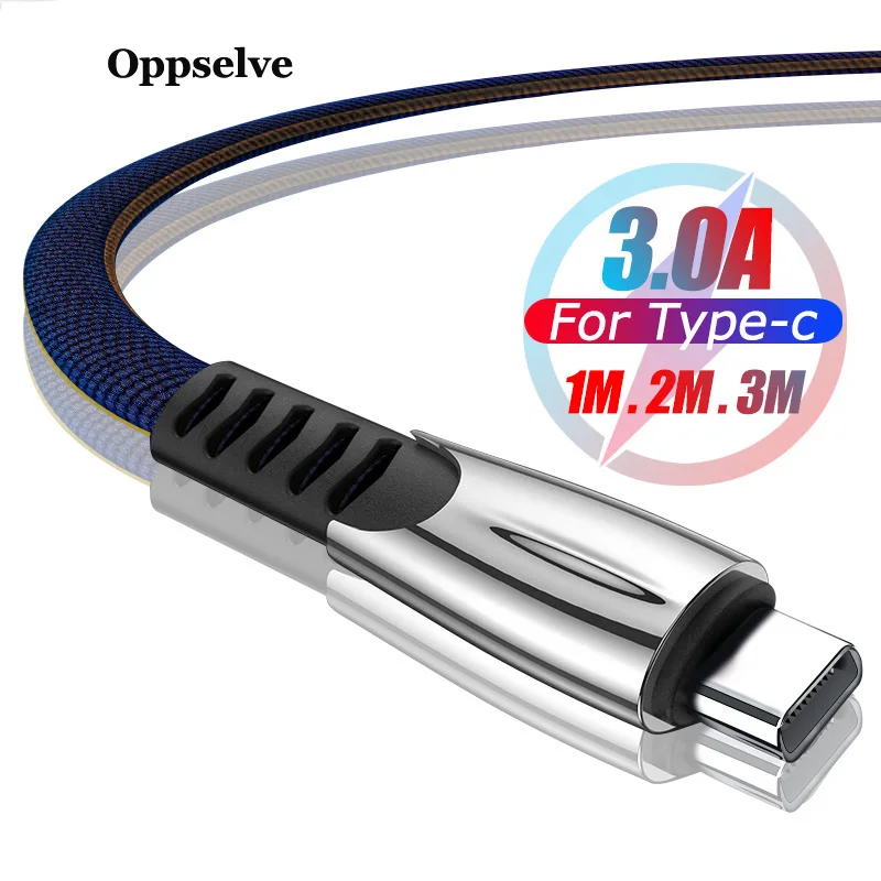 Oppselve 3 А usb type-C кабель для huawei mate 20 30 P30 P20 Xiaomi Mi 9 samsung S10 S9 Быстрая зарядка USBC type-C кабель USBC зарядное устройство