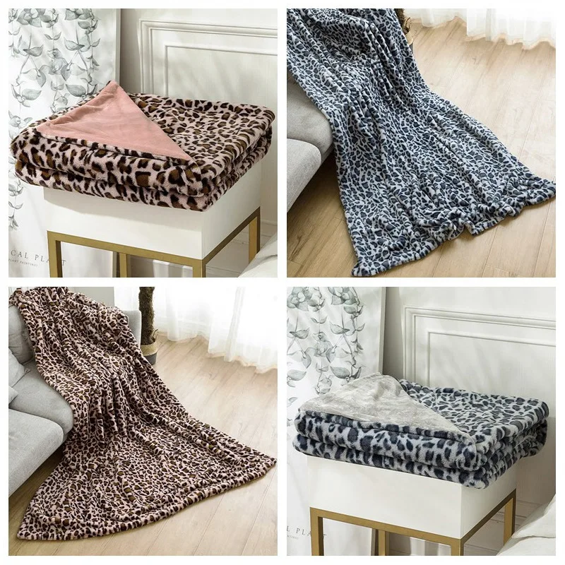 

TONGDI Plush Velveteen Blanket Soft Warm Leopard Thickened Fannel Fleece Woolen For Girl Winter Couch Cover Bed Sofa Bedspread
