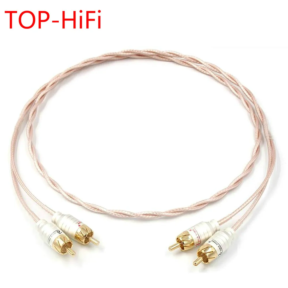TOP-HiFi Pair  2XRCA Male to Male RCA Audio Cable OCC AV Audio Cable TV DVD Amplifier Subwoofer Soundbar Speaker Wire