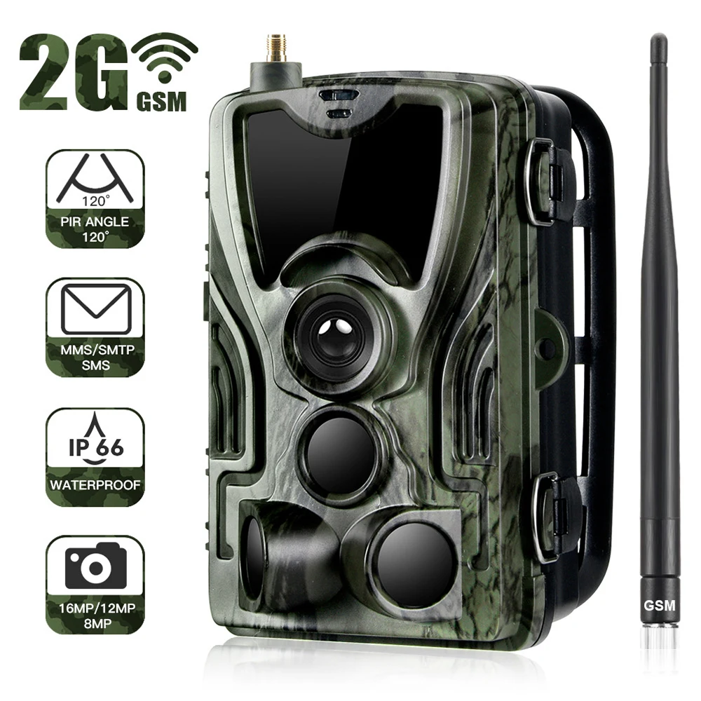Охотничья камера HC801M 2G 16 МП фотоловушка SMS/MMS/SMTP IP65 с триггером 0 3 сек таймером