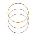 Модное кольцо из нержавеющей стали, браслеты из розового цвета: золотистый, серебристый Цвет круглый ювелирные изделия для мужчин и женщин Подарки 22 см-18,5 см в длину, 1 шт.