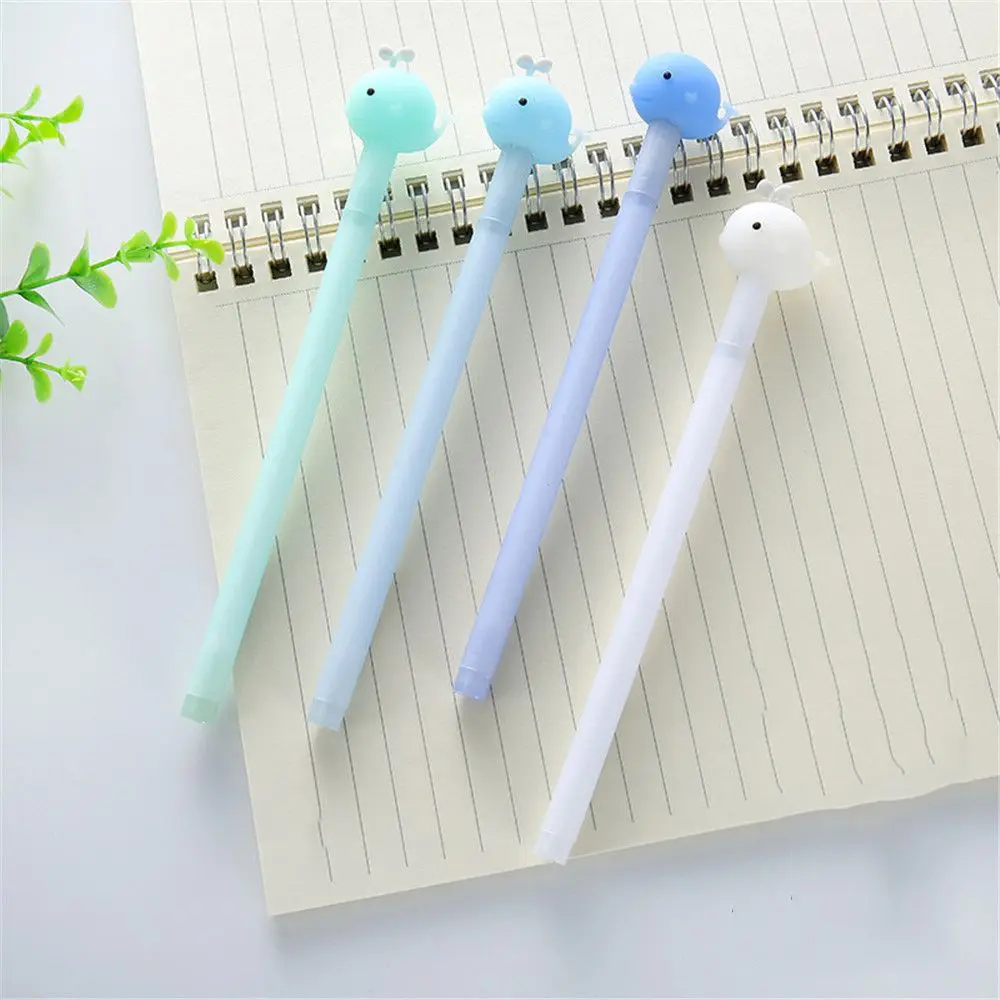 4 шт. принт с героями мультфильмов Kawaii Дельфин Дизайн Силиконовая гелевая ручка 0 5