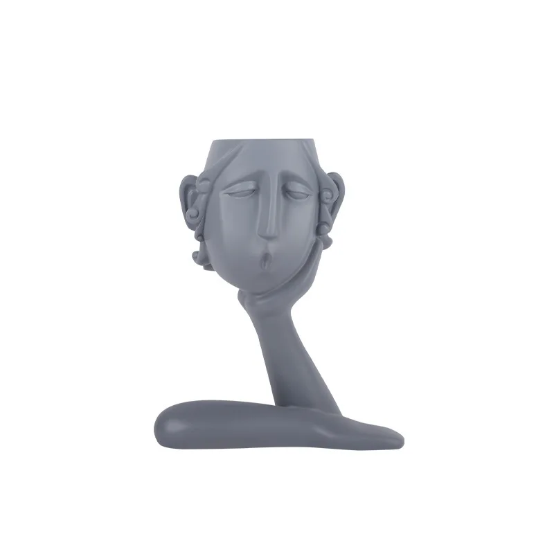 

Living Room Bedroom Resin Crafts Home Ornament One-Hand Chin Support Sculptured Ornaments