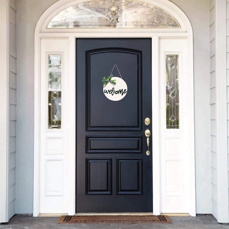 

Welcome Sign Wooden Hanging Sign for Front Door Spring Wreath for Front Porch Decoration for Restaurant , Home, Outdoor