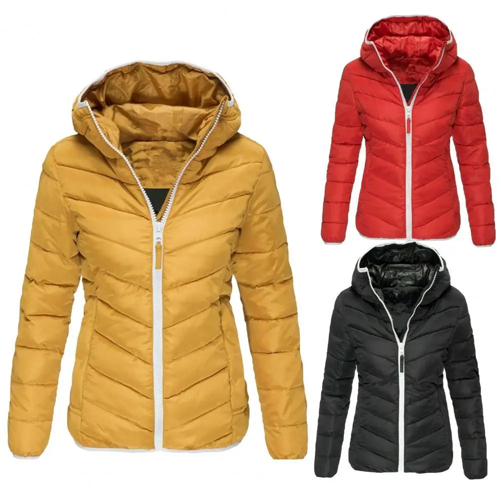 

Женское пальто, приятная для кожи женская куртка с капюшоном, приталенное, отличное повседневное женское пуховое пальто