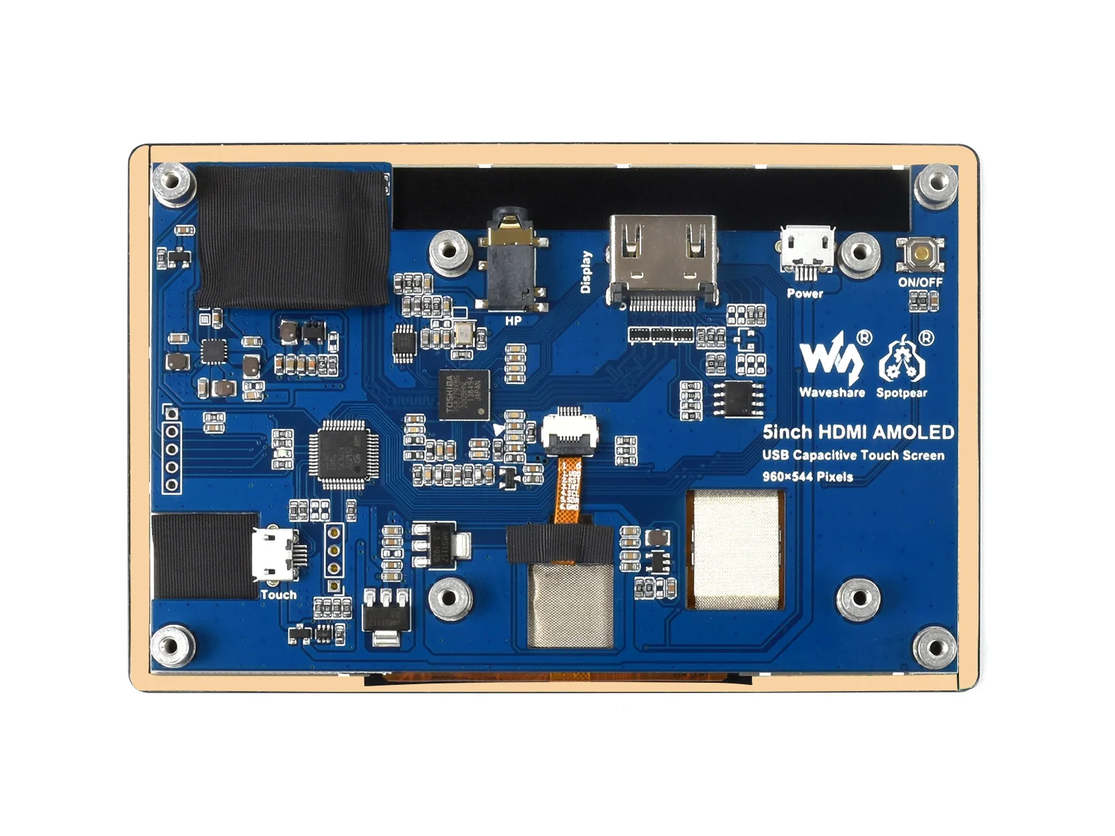 5-дюймовый HDMI AMOLED емкостный сенсорный дисплей 960 × 544 оптическое соединение