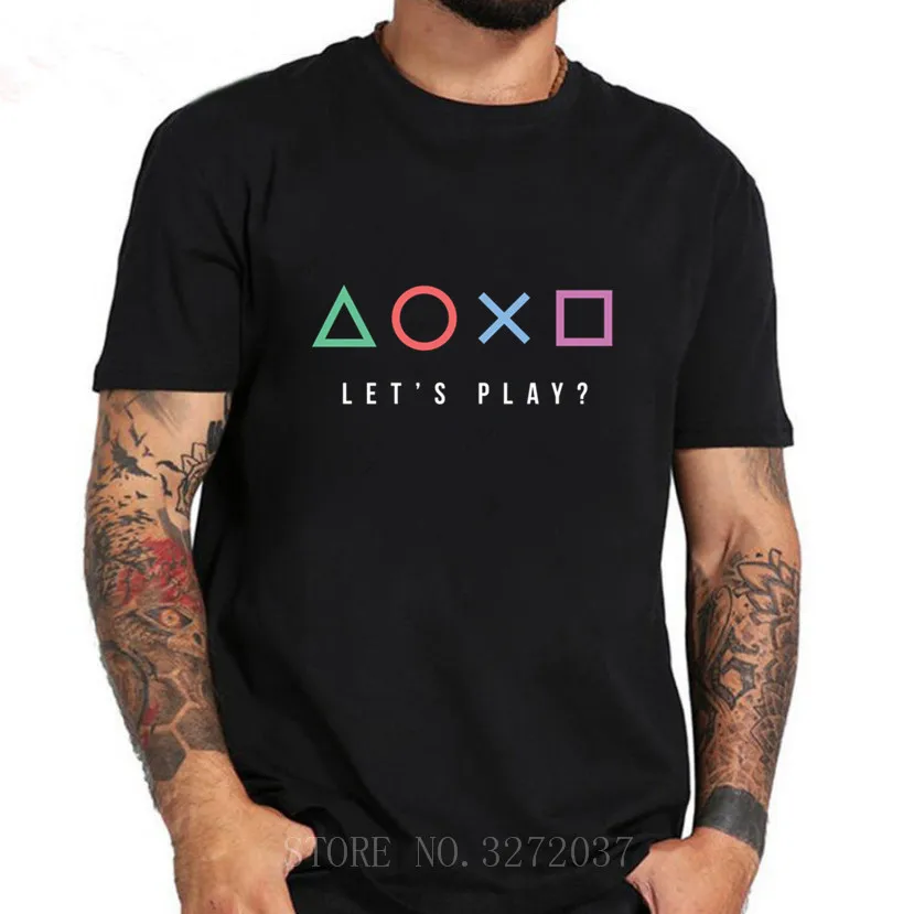 Футболка Playstation Lets Play футболка из 100% хлопка с рукавом и круглым вырезом новинка 2019