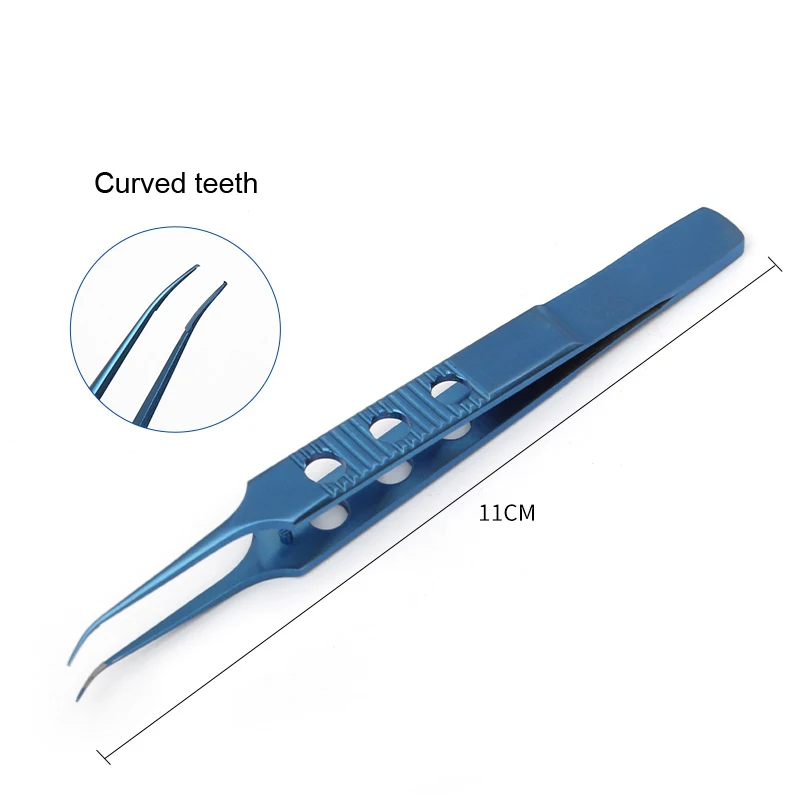 Двойные щипцы для век 11 см с прямым крючком извлечения жира пластиковые линий