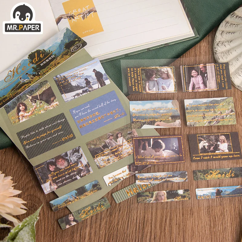 

Mr. Paper 6 Design 2 Sheets Heidi and Grandpa Collection Series Manual DIY Decorative Collage Material Sticker Pack