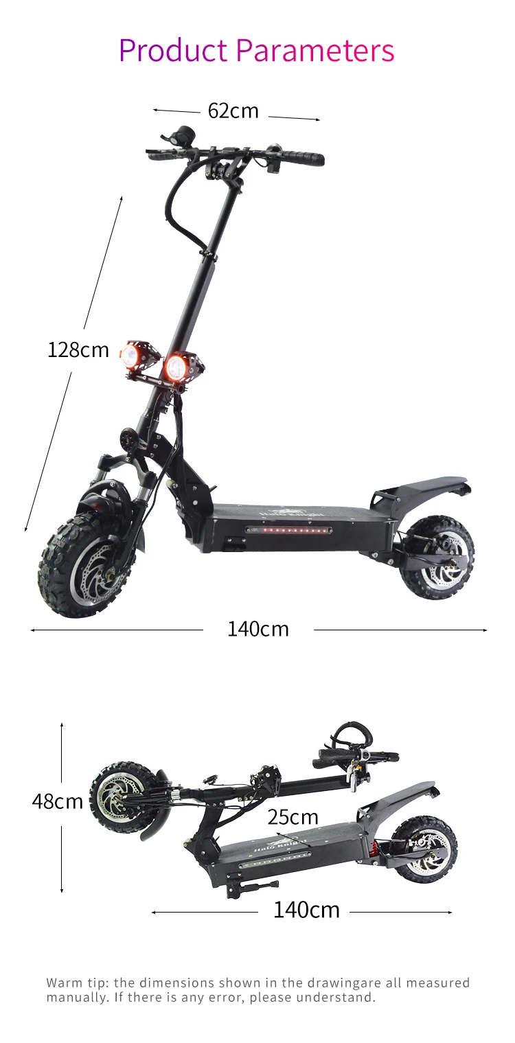 Halo Knight T106, новинка, 11 дюймов, Электрический скутер для взрослых, 60 в, 3200 Вт, складной двухмоторный самокат, мощный E скутер