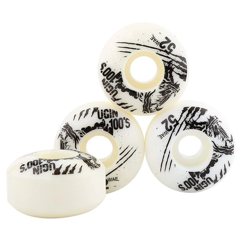 

NEW-UGIN 4 Pcs/Set Durable PU Longboard Skateboard Wheels HR100A 52X30mm Double Rocker Skateboard Wheels