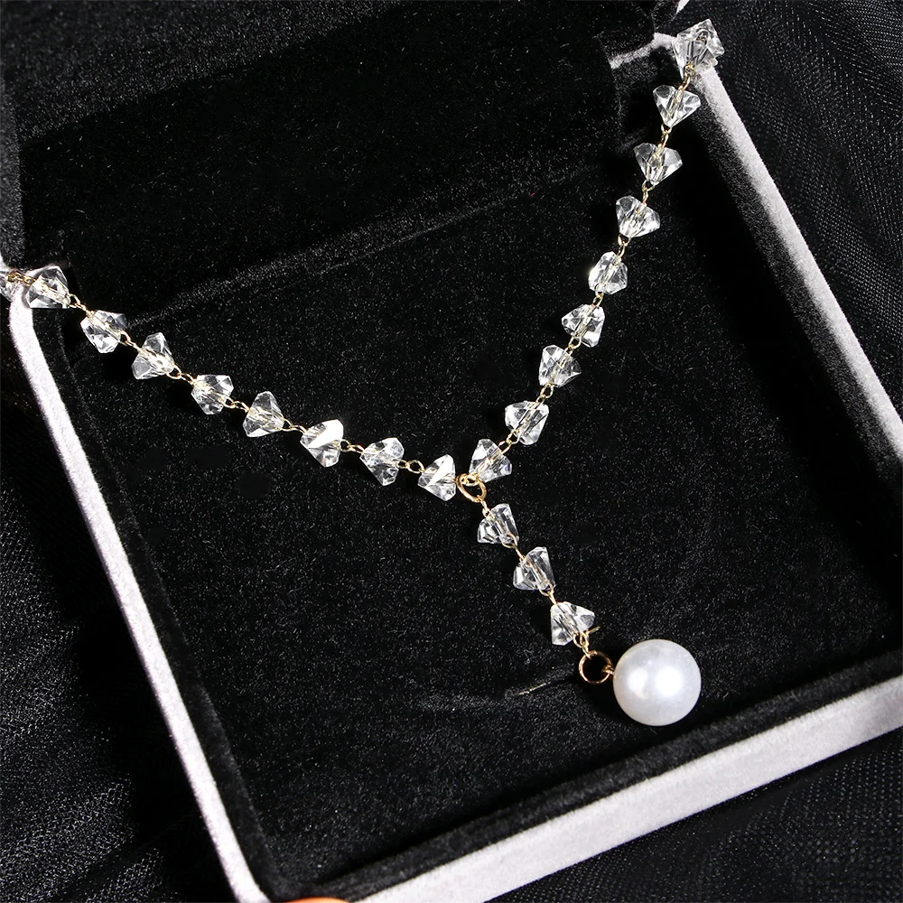 Модные ювелирные изделия класса люкс белый кристалл ожерелье элегантное белое