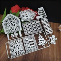 christmas house metal cutting dies scrapbooking for christmas card making diy embossing cuts new craft pattern