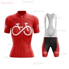 Женский комплект одежды для велоспорта, красная веломайка для триатлона, одежда для езды на велосипеде, лето 2021