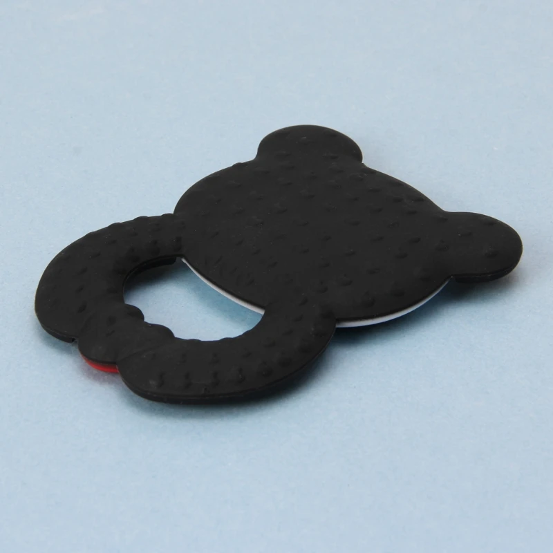 Collar con colgante de oso Panda para beb&eacute;, mordedor de silicona de grado alimenticio, accesorio sin BPA, juguetes para masticar-3