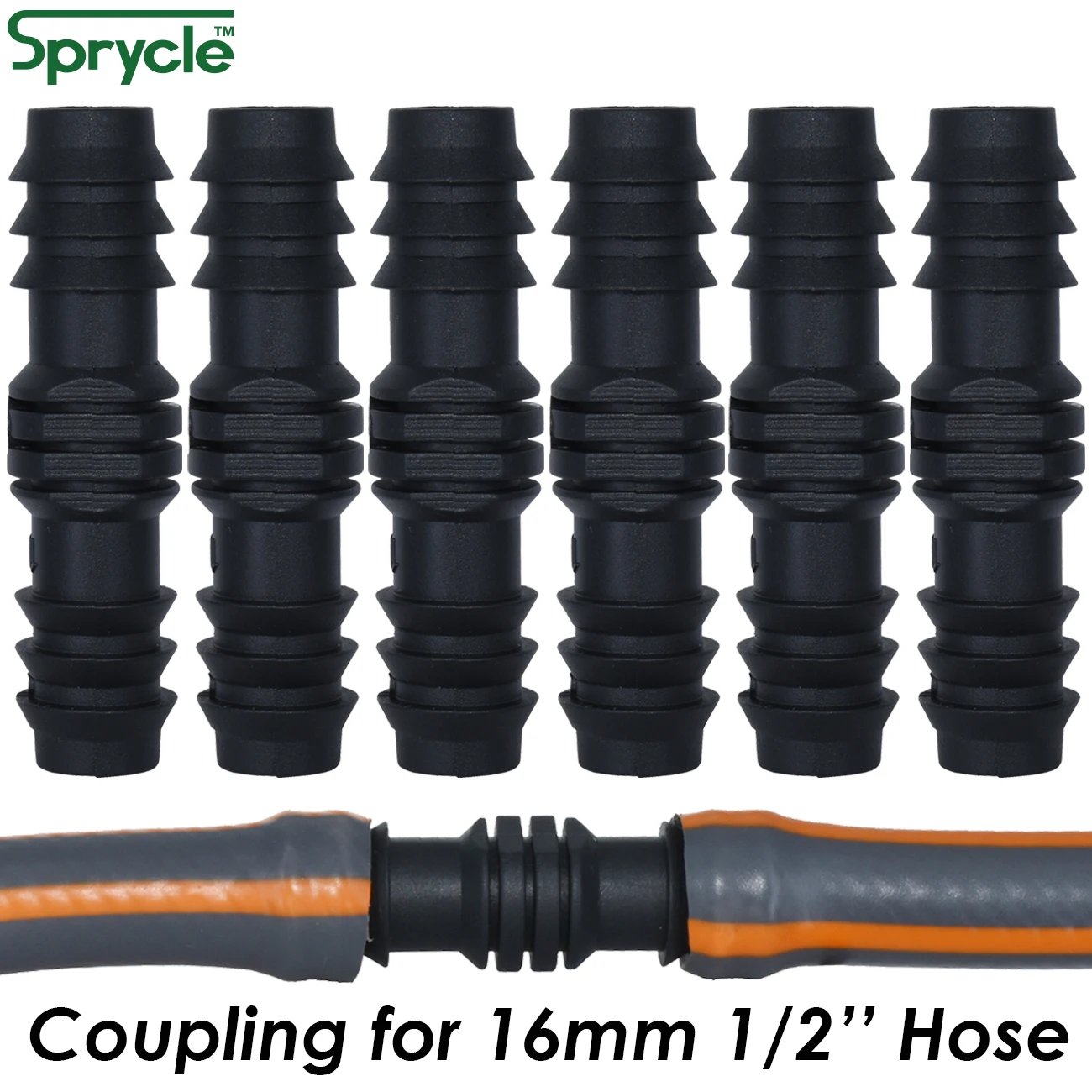 SPRYCLE 10PCS 16mm Couplings Straight Connector Micro Drip Irrigation 1/2'' PE Pipe Tubing Hose Repair Fitting Garden Watering | Дом и
