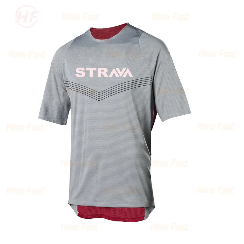 

2021 new STRAVA short-sleeved sweatshirt, cross-country motorcycle downhill jersey, cross-country mountain bike cycling jersey