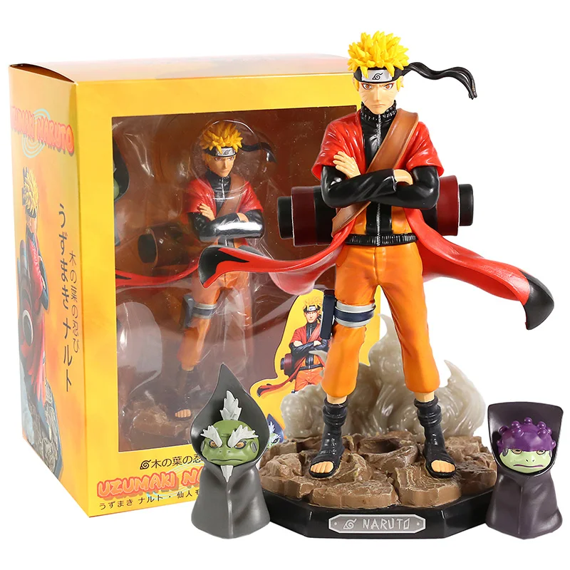 Наруто Shippuden GK Uzumaki Наруто Sennin режим с Сима фукасаку ПВХ Статуя Фигурка Коллекционная модель игрушки - Цвет: box