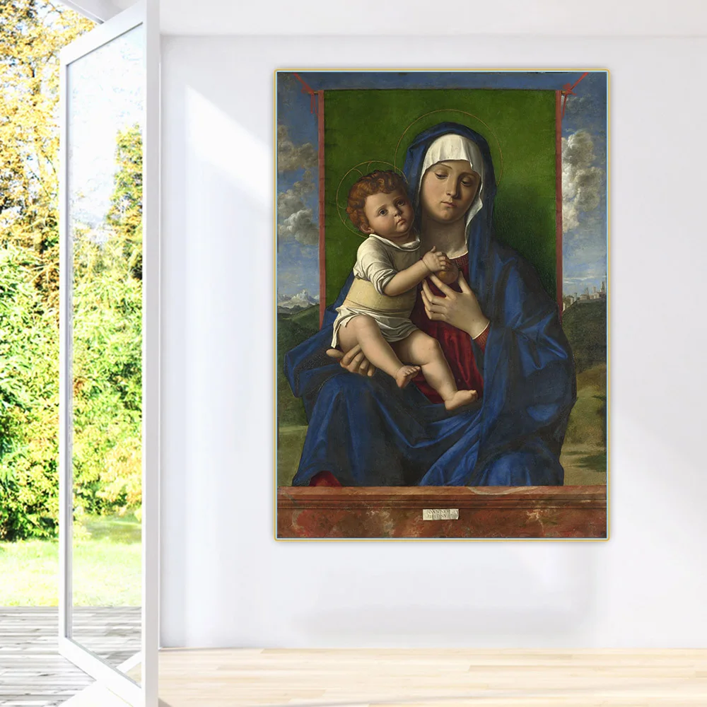 

Giovanni Bellini"The Virgin And Child"Canvas Oil Painting Western Art Decor Poster Wall Aesthetic Home Decoration