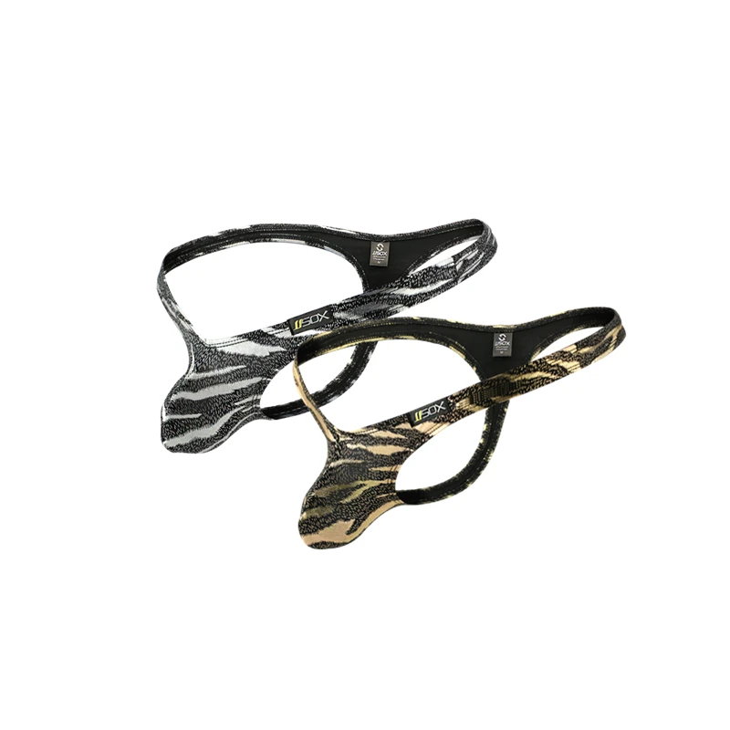 Мужское нижнее белье сексуальные мужские стринги трусы с леопардовым принтом U