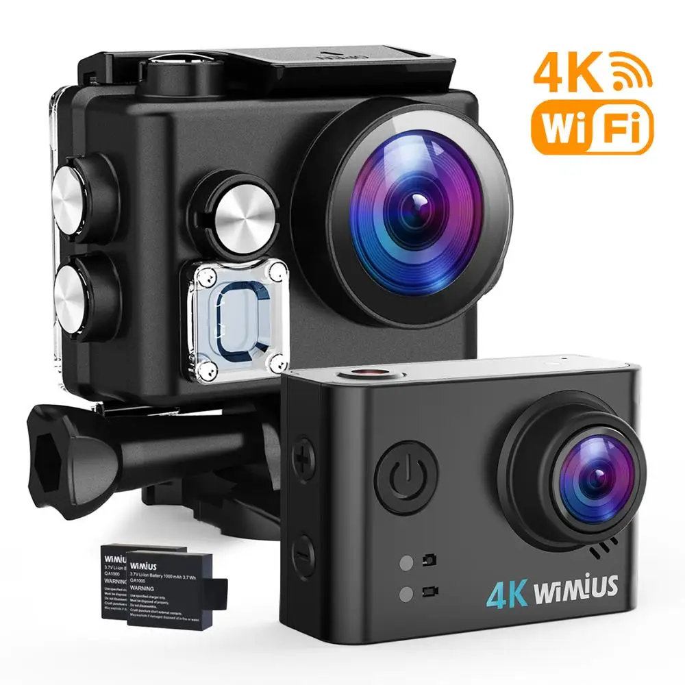 WiMiUS 4K 30fps экшн камера Full HD WiFi Пульт дистанционного управления 60 м 200ft
