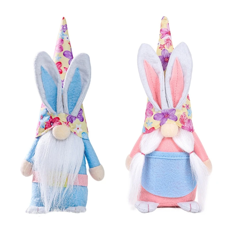 

Easter Bunny Gnome Handmade Rabbit Plush Toys Doll Ornaments Spring Easter Gifts 69HF