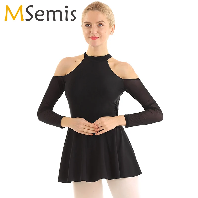 Балетное трико для женщин балерина гимнастическое платье с высокой горловиной