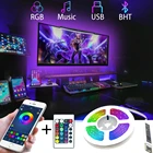 Светодиодная лента SMD5050 с Bluetooth, водонепроницаемый гибкий светильник с диодами для ТВ, фона, USB-кабель, Рождественский, 5 в постоянного тока, 1 м, 2 м, 3 м, 4 м, 5 м