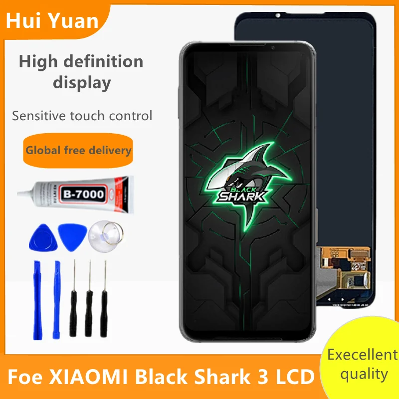 Pantalla Lcd de 6,67 pulgadas para Xiaomi Black Shark 3, repuesto de montaje completo de digitalizador de cristal t&aacute;ctil-0