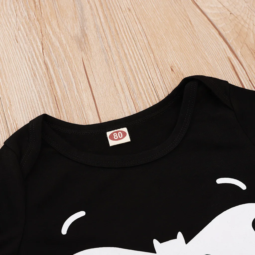 Одежда для маленьких мальчиков костюм на Хэллоуин девочек мультяшный принт