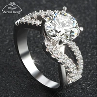 925 sterling silver hot selling new single diamond ring diamond ring womens micro set zircon full diamond ring jewelry