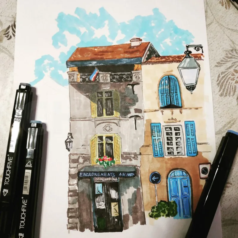 

30/40/60/80/168 Color Alcohol Markers Dual Headed Artist Sketch Oily Alcohol Ink Pen Marker For Animation Manga