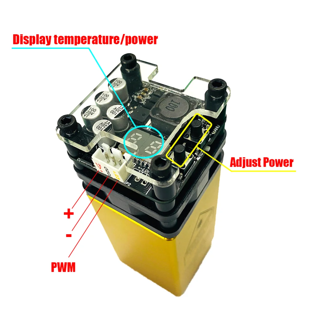 

30W 450nm Blue Light Laser Head Fixed Focus DIY Engraving Machine Engraver Accessory DIY Tools Laser Module Head