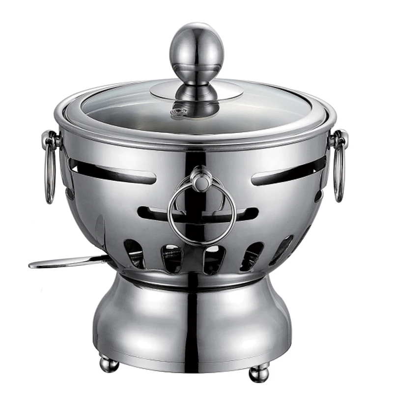 

304 Stainless steel small hot pot alcohol furnace self-service mini household one person commercial alcohol stove chafing dish