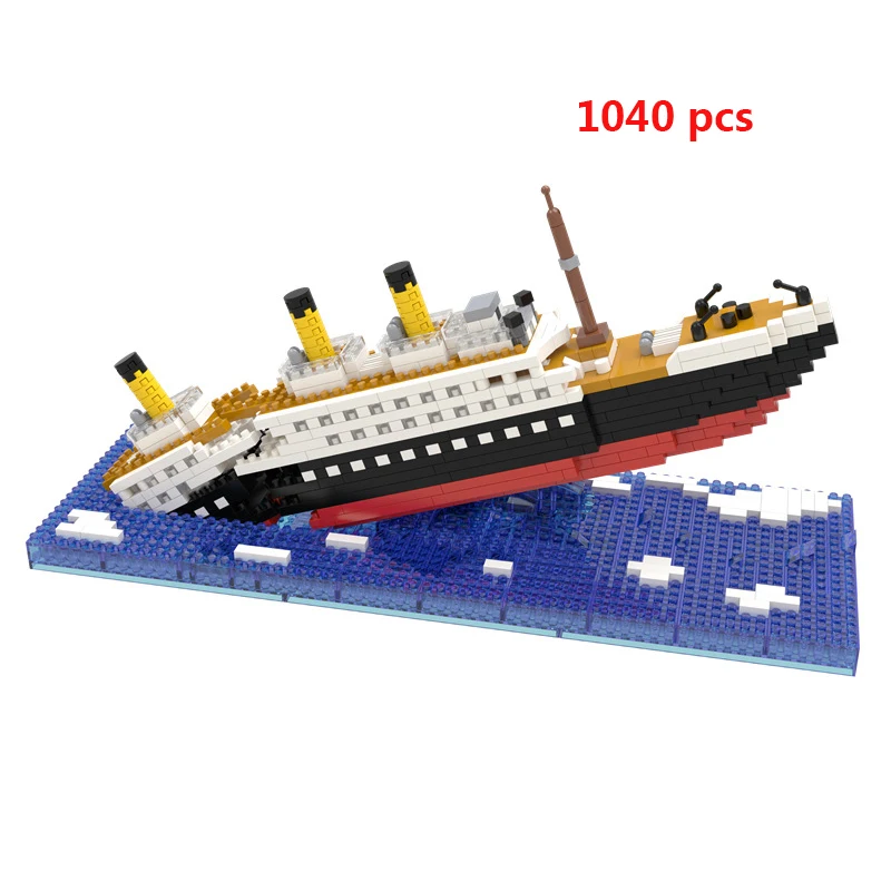 Модель Титаника микро здания блоки лодка Круизное Судно тонущий корабль